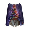 thumbnail image 4 of Craaazy Women's Shirts Casual Christmas Printed Crew Neck Long Sleeve Fashion Xmas Graphic Blouses and Tops Gifts, 4 of 5