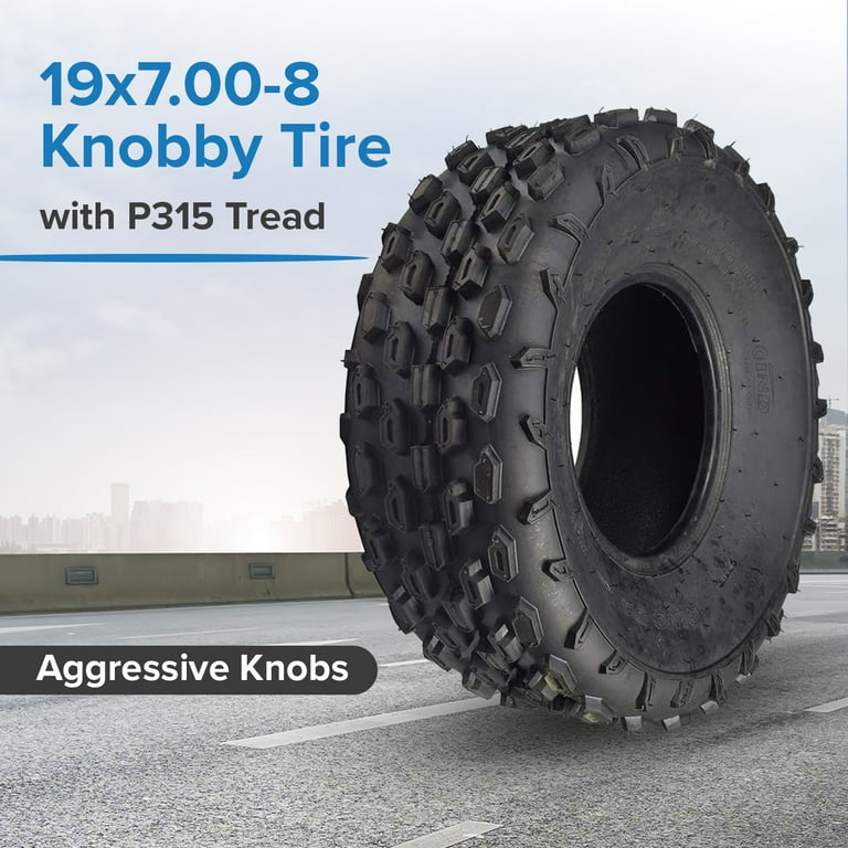 AlveyTech 19x7.00-8 Knobby Tire, Tubeless, Off-Road Traction for