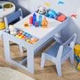 thumbnail image 6 of LAZY BUDDY Wooden Kids Table and 2 Chairs Set, 3 in 1 Children Activity Table with Storage, Detachable Double-Sided Tabletop, 6 of 9