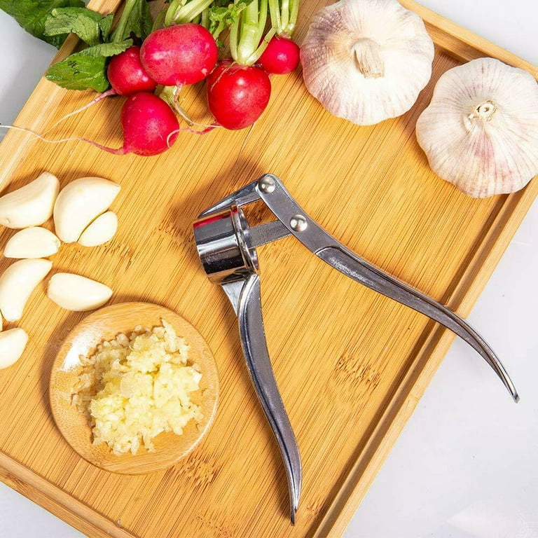 KT Deals Garlic Press Mincer Ginger Crusher Peeler Squeezer Heavy Duty Metal Garlic Presser Chopper Easy to Clean