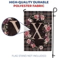 thumbnail image 3 of America Forever Spring Monogram Garden Flag Letter X 12.5 x 18 inches Double Sided Vertical Outdoor, Yard, Lawn, Beautiful Floral Wreath, Pink, Black, Summer Plaid Garden Flag, 3 of 4