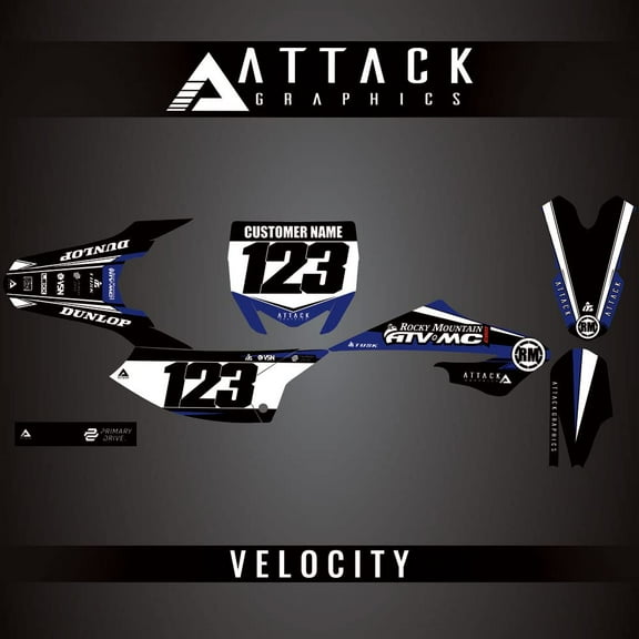 Attack Graphics Custom Velocity Complete Bike Graphics Kit for Yamaha YZ65 2024