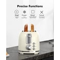 thumbnail image 2 of LONGDEEM 2 Slice Toaster, 6 Shade Settings, Wide Slots, Auto Shut Off, Easy Clean Tray, White, 2 of 7