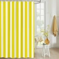 thumbnail image 4 of Fabric Shower Curtain, Yellow and White Striped Geometric Shower Curtains with 12 Hooks Waterproof Machine Washable Bath Curtains for Bathroom, 48x 72in, 4 of 6