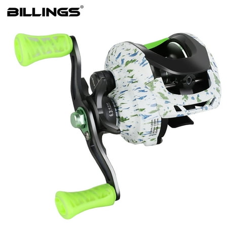 BILLINGS Baitcasting Reel 6.3:1 Gear Ratio Max Drag 8KG Baitcaster Reel Metal Spool Magnetic Brake Wheel Fresh Saltwater Fishing