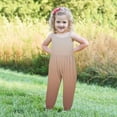 thumbnail image 5 of piuwrlz Jumpsuit for Kid/Toddler Girls Printed Sling Backless Sleeveless Children's One Piece Overall Suit Brown Size 1-2 Years, 5 of 5