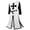 White-A, variant on WREESH Halloween Robe Men's Solid Color Fashions Long Sleeve Long Slit Girdle Round-Neck Blouse White