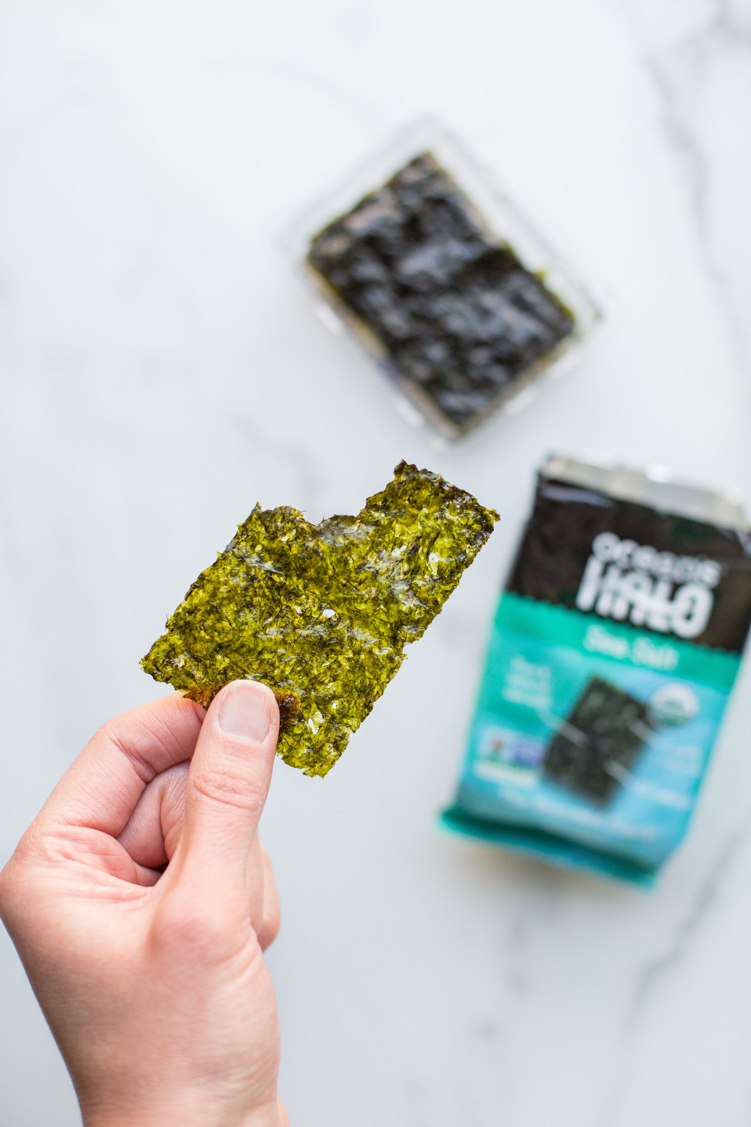 (3 pack) Ocean's Halo, 4pk Seaweed Snack, Sea Salt, Vegan Keto Organic Chips