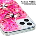thumbnail image 6 of Case for iPhone 12, iPhone 12 pro Case Cute Pink Glitter Luxury Sparkle Liquid for Girls Women Quicksand Clear Soft TPU Protective Phone Case for iPhone 12 / iPhone 12 Pro Pink Butterfly, 6 of 12