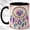Black, variant on Jeweled Dreamcatcher Coffee Mug, Boho Feather Mug, Ceramic 11 oz