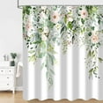 thumbnail image 3 of Sage Green Eucalyptus Shower Curtain Watercolor Leaves Floral Spring Leaf Plant Bathroom Curtains Waterproof Fabric Bathtub Curtains Set with Hooks 72"W x 84"L (Pack of 1), 3 of 6