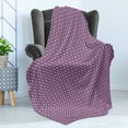 thumbnail image 4 of Vintage Soft Flannel Fleece Throw Blanket, Abstract Retro Inspired Simplistic Pattern with Squares Print, Cozy Plush for Indoor and Outdoor Use, 50" x 70", Purple Pale Pink, by Ambesonne, 4 of 5