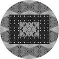 thumbnail image 1 of Ahgly Company Indoor Round Patterned Dark Gray Novelty Area Rugs, 3' Round, 1 of 6