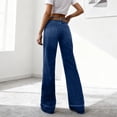 thumbnail image 6 of qucoqpe Womens Wide Leg Jeans High Waisted Stretchy Baggy Trendy Flare Denim Pants, 6 of 7