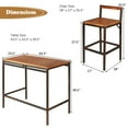 thumbnail image 3 of Costway 3 PCS Patio Rattan Wicker Bar wood Table Chair Outdoor, 3 of 10