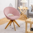 thumbnail image 4 of Costway Fauteuil d'Appoint Pivotant Moderne Mi‐siècle Fauteuil en Tissu Velours Salon Rose, 4 of 10
