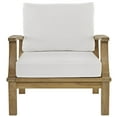 thumbnail image 2 of Modern Contemporary Outdoor Patio Teak Armchair, White Wood, 2 of 5