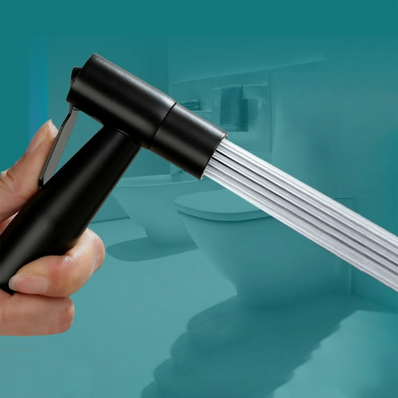 Zedker Handheld Bidet Sprayer, Toilet Cleaning, Baby Diaper, Hygienic Cleanup, Quick and Easy Installation, Multiple Uses, Stainless Steel, Black