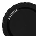 thumbnail image 2 of Smarty 7.5" Black Vintage Round Disposable Plastic Salad Plates 120ct, 2 of 7