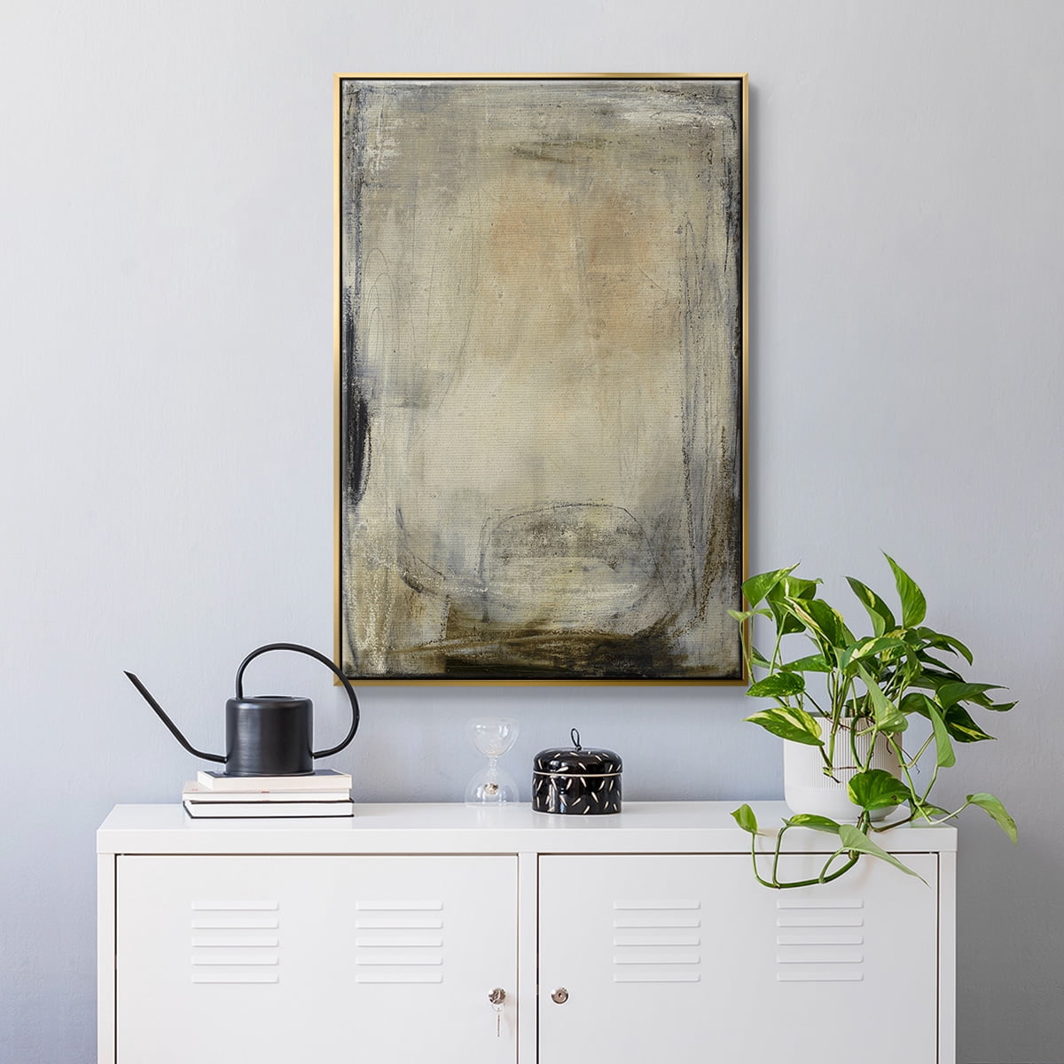This is the Picture Framed Premium Gallery Wrapped Canvas - Ready to Hang - 17 x 25 - Gold Floating Frame