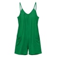 thumbnail image 4 of Yotami Womens Summer Rompers with Pocket, Casual Loose Spaghetti Strap Short Jumpsuit for Vacation, Sleeveless Beach Jumpsuits Overalls, Green S, 4 of 4