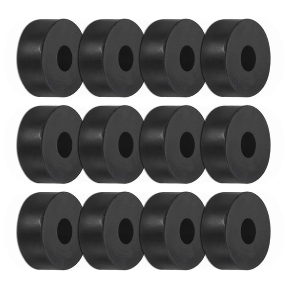 Uxcell 12-Pack Rubber Isolation Washers, 1" OD 0.3" ID 0.4" Thick for Home and Car Accessories, Black