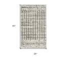 thumbnail image 2 of 2' X 4' Ivory And Grey Abstract Power Loom Distressed Non Skid Area Rug, 2 of 5