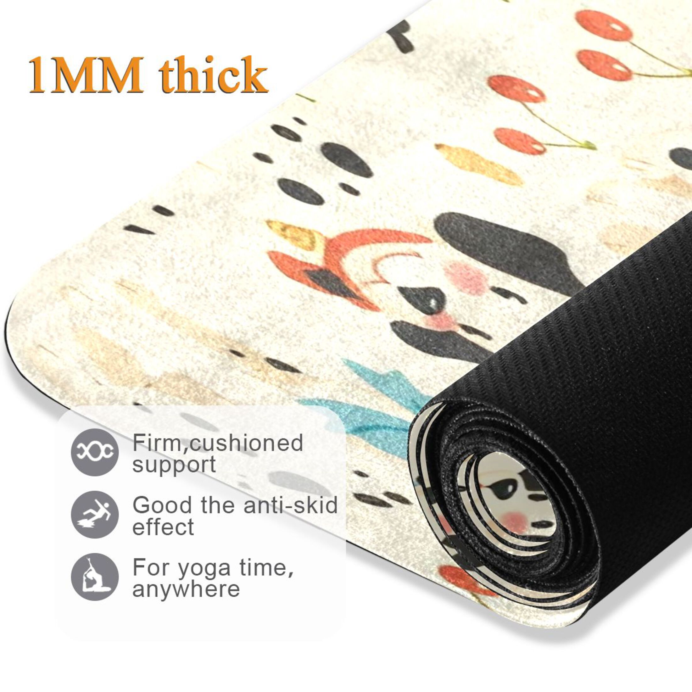 BZSMCE Yoga Mat Women Fitness Mat Tool Dalmatian Bow Pattern