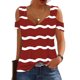 thumbnail image 2 of Camisas de Manga Corta para las Mujeres, Cuello en V Plegable de Impresión Del Hombro Top Casual Hecho de Poliéster Cómodo para el Verano, Tops de Bikini para las Mujeres, 2 of 5