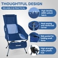 thumbnail image 3 of Silla de camping MARCHWAY ligera y plegable con respaldo alto (azul), 3 of 7