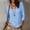 Light Blue women's square neck blouse a1, variant on Loose Fit Square Neck Button Down Blouse for Women, Plus Size 3/4 Sleeve Casual Top, Soft Stretchy Boho Tee for Fall Winter Daily Wear, White S