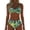 Green, variant on Strappy Abstract Printed Bikini for Women Spaghetti Straps Lace Up Wireless Bra Tie Side Cheeky Vacation Swimwear