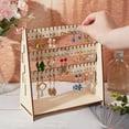 thumbnail image 5 of 3-Tier Wood Earring Display Stand 22cm High 60 Hole and 60 Slot Earring Organizer Holder Jewelry Display Rack for Earring Ear Stud Necklace Jewelry Tower for Show Retail Counter, 5 of 9
