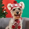 thumbnail image 4 of Gytml Knit Dog Winter Hat & Scarf Set, Adjustable Knitted Hat For Dog Knit Scarf With Pompom Ball Winter Neck Warmer Scarves Cat Neck Set For Cats And Small Dogs C-18cm, 4 of 6