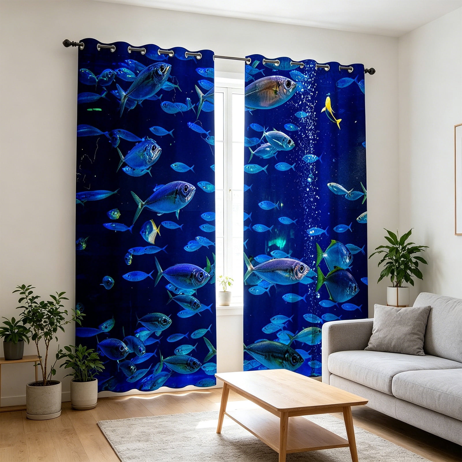 Fashion Printed Light Blocking Curtain with Pleated Design, Suction Cup Window Cover for Room Darkening and Privacy, Portable Window Shade for Home Office and Bedroom Decor