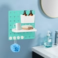 thumbnail image 5 of Hovmgk Hole Board Storage for Living Room & Kitchen, Wall Mounted Shelves without Punching Holes, Versatile Plastic Storage Rack with Adjustable Hooks and Baskets for Home Organization, 5 of 6