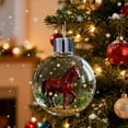 thumbnail image 2 of Horse Christmas Ornaments Collection Clear Acrylic Equestrian Theme Baubles with Glitter for Tree Decor Gift for Horse Lovers(C), 2 of 5