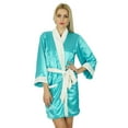 thumbnail image 1 of Bimba Robe Courte en Satin pour Femmes Ceinture en Velours Préparation Robe de Demoiselle d'Honneur Couverture, 1 of 8
