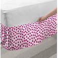 thumbnail image 2 of Pink Polka Dots Bed Skirt, Monotone Asymmetric Pattern with Irregular Rounds on Plain Background, Elastic Bedskirt Dust Ruffle Wrap Around for Bedding Decor, 4 Sizes, Pink and White, by Ambesonne, 2 of 2