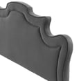 thumbnail image 3 of Headboard, King California Size, Charcoal Grey Gray, Velvet, Modern Contemporary Mid-Century French Country, Mid Century Bedroom Master Guest Suite Room, 3 of 9