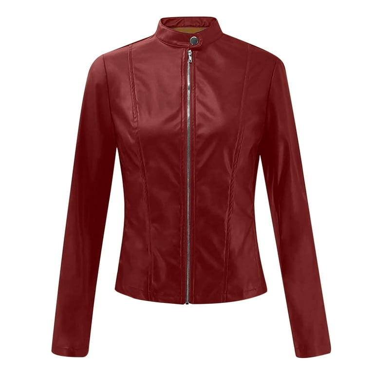 VEKDONE 2026 Leather Jacket for Women Fashion Leather Motorcycle
