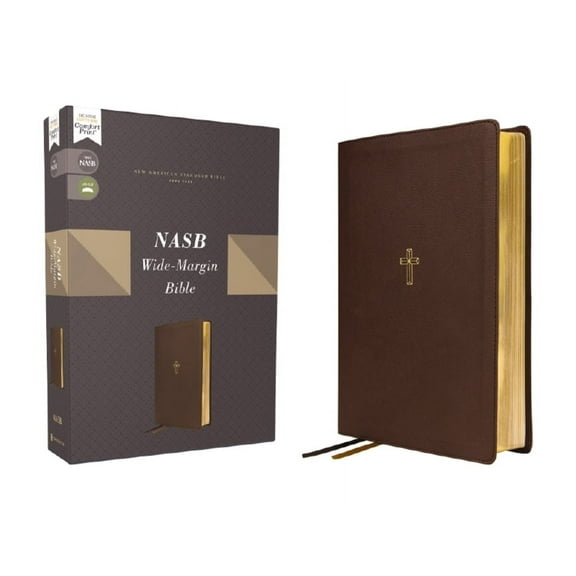 Nasb, Wide Margin Bible, Leathersoft, Brown, Red Letter, 1995 Text, Comfort Print, (Hardcover)