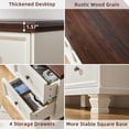 thumbnail image 3 of Buildhom Farmhouse TV Stand and Coffee Table Set of 4, Rustic Wood Entertainment Center with End Tables for Living Room, White, 3 of 7