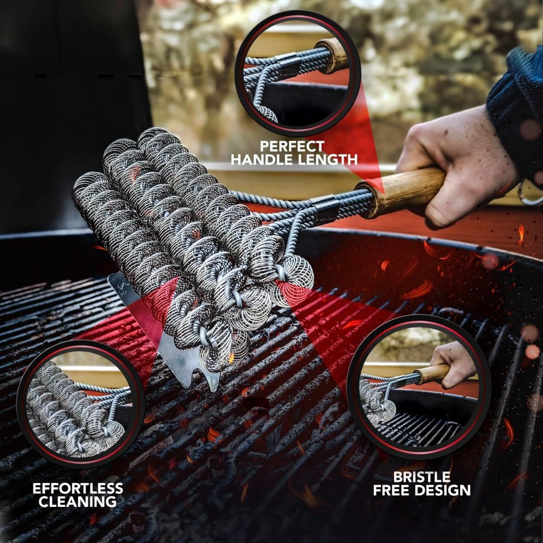 Outdoor Barbecue Brush - Barbecue Cleaning Brush Set - Barbecue Cleaning Brush Suitable for Any Barbecue Grill, Barbecue Accessories