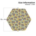 thumbnail image 3 of Fuzoiu African bush elephant Print Leather Coasters Set,Drink Coasters Set of 6,for Tabletop Protection, Durable PVC Coasters,Home Décor and Housewarming Gift,Hexagon, 3 of 7