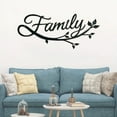 thumbnail image 2 of 12in/18in Family Cursive Word Metal Iron Wall Decor (Black) Bedroom/Living Room/Home Decoration, 2 of 6