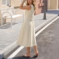 thumbnail image 4 of ZToonmas Women's Striped Crop Top and A-Line Midi Skirt Set Sleeveless Two-Piece Outfit for Spring and Summer, 4 of 6