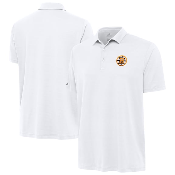 Men's Antigua White Boston Bruins Reprocess Polo