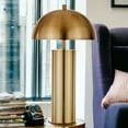thumbnail image 3 of HomeRoots 524319 27 in. Metal Table Lamp with Brass Dome Shade, Brass, 3 of 5