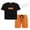 Black Print & Brown, variant on Boys Drop Shoulder T-Shirt & Drawstring Waist Shorts Set Casual Summer Clothes